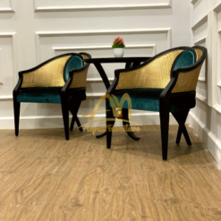 Wooden Love Chair Yanaka with Rattan