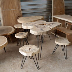 Tamarin Wood furniture exporter wooden tamarin table iron leg 5a