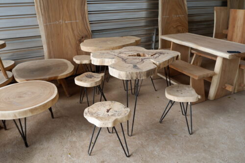 Tamarin Wood furniture exporter wooden tamarin table iron leg 5a