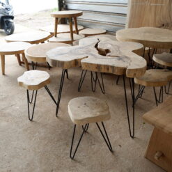 Tamarin Wood furniture exporter wooden tamarin table iron leg 5b