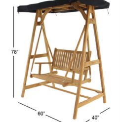 Outdoor swing chair teak wood furniture with canopy set export 1b