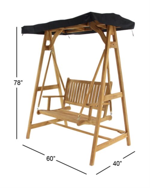 Outdoor swing chair teak wood furniture with canopy set export 1b