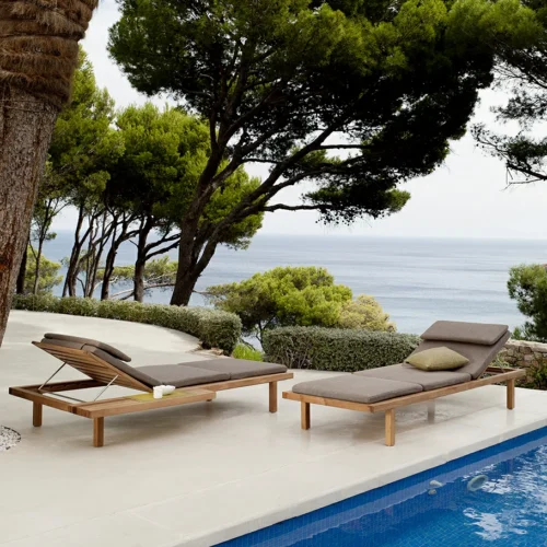 Aqma sun lounger exporter outdoor teak furniture lounger OSL03-1