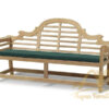 Teak Garden Bench Outdoor Park with Green Cushion