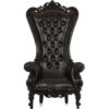 Elegant High Back Throne Chair or King Chair Black Leather color
