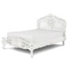 Rococo Carved Bed Elegant White Painted color custom size