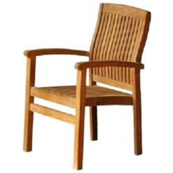 Teak Stacking Arm Chair Outdoor Garden Hampton For Hotel Project in Maldives Dubai and Zanzibar
