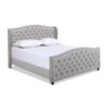 Modern Bed Wrapped with Padded Fabric color White