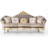 Luxury Italian Sofa 2 Seater with Carved Cream Velvet