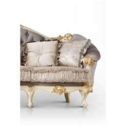 Luxury Italian Sofa 2 Seater with Carved Cream Velvet