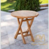 Small Side Table Round Folding Slatted Top Small Side Table Round Folding Slatted Top