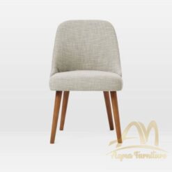 Mid Century Upholstered Dining Chair Wooden Legs - Customize Furniture Handmade