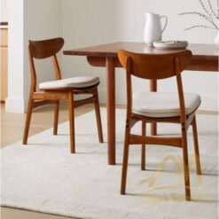 Kitchen Chair Solid Teak Wood With Cushion for Home Dining Room Furniture