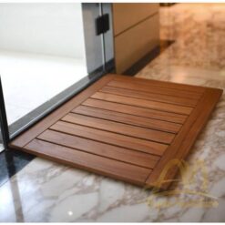 Teak Floor Mat for Bathroom Natural Fine Sanded Color Customize
