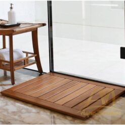 Teak Floor Mat for Bathroom Natural Fine Sanded Color Customize