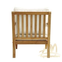 Teak Lounge Chair For Reclining Outdoor Dubai with Footrest Natural Fine Sanded color In Teak Wood