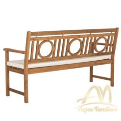 Teak Garden Bench with Round Backrest Design - Wooden Outdoor Furniture manufacture