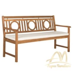 Teak Garden Bench with Round Backrest Design - Wooden Outdoor Furniture manufacture