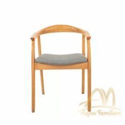 Modern European Style Chair with White Fabric Arms and Seat