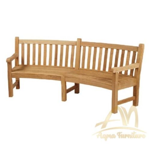 88 Inch Curved Bench Teak Wood- solid wood Outdoor furniture Manufacture from Indonesia with No minimum order container welcome cheap price