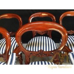 Elite Balloon back style dining chairs with Upholstered Fabric seat Mahogany wood - antique Handmade manufacture from Jepara Indonesia Furniture Craftmanship