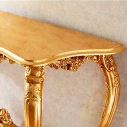 Entrance Console Antiqued Gold Leaf Size 120 Cm Mahogany wood - antique Handmade manufacture from Jepara Indonesia Furniture Craftmanship