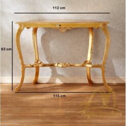 Entrance Console Antiqued Gold Leaf Size 120 Cm Mahogany wood - antique Handmade manufacture from Jepara Indonesia Furniture Craftmanship