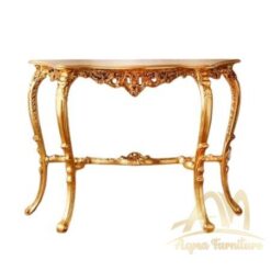 Entrance Console Antiqued Gold Leaf Size 120 Cm Mahogany wood - antique Handmade manufacture from Jepara Indonesia Furniture Craftmanship