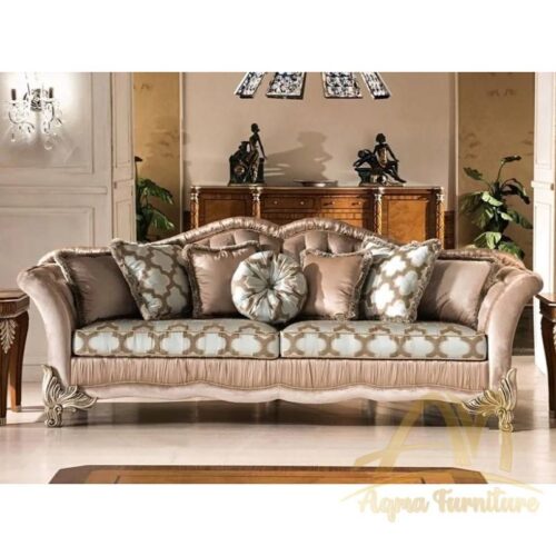 Tufted Sofa 3 Seaters Classic France - antique Handmade manufacture from Jepara Indonesia Furniture Craftmanship