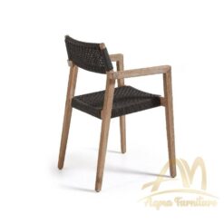 Teak Outdoor Arm Chair with Black Rope Custom - Modern Furniture Handmade solid wood from Indonesia Manufacture
