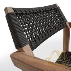 Teak Outdoor Arm Chair with Black Rope Custom - Modern Furniture Handmade solid wood from Indonesia Manufacture