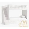 Twin Bunk Bed Children White Painted color