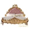 21st Century Baroque Double Bed in Gold Leaf Finish and Upholstery 21st Century Baroque Double Bed in Gold Leaf Finish and Upholstery