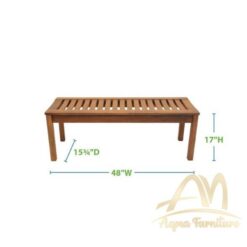 Teak Backless bench Garden With slat 4 ft size - solid wood Outdoor furniture Manufacture from Indonesia with No minimum order