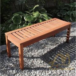 Teak Backless bench Garden With slat 4 ft size - solid wood Outdoor furniture Manufacture from Indonesia with No minimum order