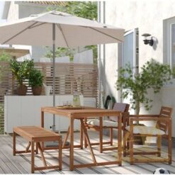 Teak Dining set garden Outdoor 2 Chairs and 1 Bench - solid wood Outdoor furniture Manufacture from Indonesia with No minimum order