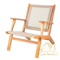 Patio sense Solid Wood woven Seat Outdoor Lounge Chair - solid wood Outdoor furniture Manufacture from Indonesia with No minimum order