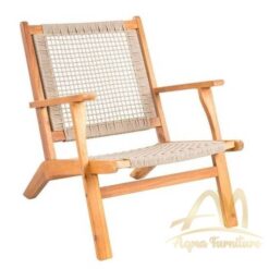 Patio sense Solid Wood woven Seat Outdoor Lounge Chair - solid wood Outdoor furniture Manufacture from Indonesia with No minimum order