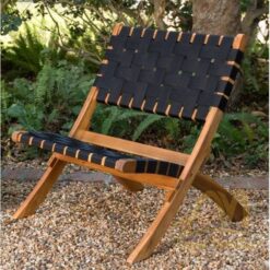 Teak Lounge Folding Chair Seat Use Woven Fabric - Modern Furniture Handmade solid wood from Indonesia Manufacture