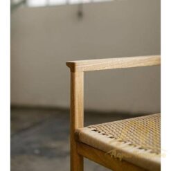 Wooden Armrest Chair with Rope Seat Teak Wood - Modern Furniture Handmade solid wood from Indonesia Manufacture
