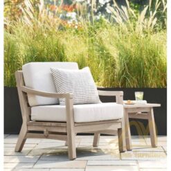 Bali Teak Lounge Chair Fine Sanded with Cushion - Modern Furniture Handmade solid wood from Indonesia Manufacture
