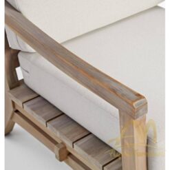 Bali Teak Lounge Chair Fine Sanded with Cushion - Modern Furniture Handmade solid wood from Indonesia Manufacture