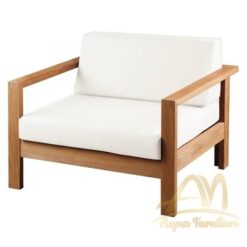 Teak deep armrest sofa Linear