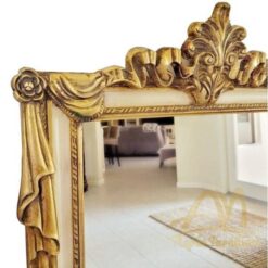 Baroque Style Parcel Gilt Swag Full Length Dressing Mirror - solid wood mahogany furniture indonesia