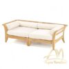 Loveseat Set 2 Pieces Teak Fine Sanded with Cushion Fabric Outdoor