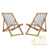 Outdoor Living Loren Foldable Sling Chair Teak Wood