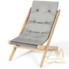 Foldable Sling Chair Teak with Cushion