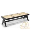 Paris Bench Teak with Rattan Seat Black Color