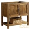 Bath Vanity Teak Wood Rustic Brown 36 Inch No Marble