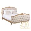 Vintage French Bed Luxury with Tufted Fabric